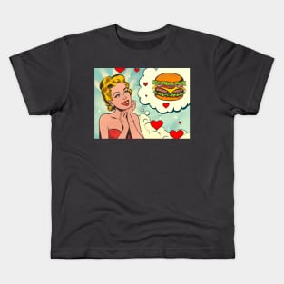 Valentine’s day hamburger vintage love Kids T-Shirt